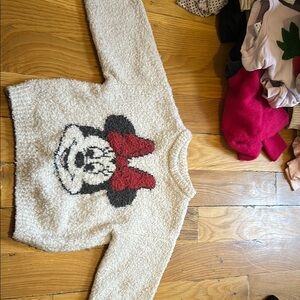Disney Cream and Red Mickey Mouse Sweater
